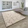 Image de Tapis à relief a póils longs beige/rouille 80x150 cm