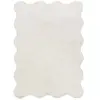 Image de Tapis lavable uni blanc à bordure ondulée 120x170 cm