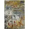 Image de Tapis abstrait gris/bleu/rouille 140x200 cm