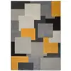 Image de Tapis géométrique gris/noir/moutarde 80x150 cm