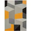 Image de Tapis géométrique gris/noir/moutarde 80x150 cm