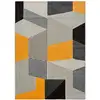 Image de Tapis géométrique gris/noir/moutarde 160x230 cm