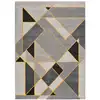 Image de Tapis géométrique gris/noir/moutarde 80x150 cm
