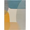 Image de Tapis formes en écru, moutarde et bleu 140x200 cm
