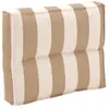 Image de Dossier coussin palette en polyester rayure beige 60 x 50 cm