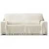 Image de Plaid polyvalent beige 180 cm (Mesures comptant les franges)