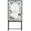 Image de Buffet armoire 2 portes en MDF imprimé blanc grisâtre et noir