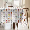 Image de Nappe anti-taches en coton á points aquarelle multicolore 200x155 cm