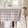 Image de Nappe anti-taches vichy rose et blanc 250x155 cm
