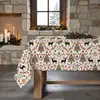 Image de Nappe de Noël anti-taches 100% coton multicolore 250x155 cm
