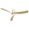 Image de Plafonnier ventilateur céramique blanc et bois