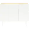 Image de Buffet en bois 3 portes 3 tiroirs l110cm - blanc