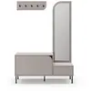 Image de Meuble d'entrée 2 portes avec miroir et portant h172cm - beige
