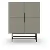 Image de Buffet haut 4 portes en bois et métal h128cm - vert amande