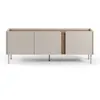 Image de Meuble tv 3 portes en bois et métal l140cm - beige