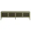 Image de Meuble tv en métal vert kaki 4 portes, 160 cm