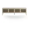 Image de Meuble tv en métal beige 4 portes, 160 cm