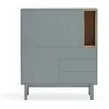 Image de Buffet haut 3 portes 3 tiroirs en bois L100cm - Gris clair