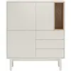 Image de Buffet haut 3 portes 3 tiroirs en bois L100cm - Blanc