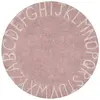 Image de Tapis coton motif alphabet rose D150cm