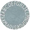 Image de Tapis coton motif alphabet bleu D150cm
