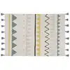 Image de Tapis coton motif indien beige et bleu 120x160