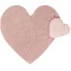 Image de Tapis coton relief coeur rose 110x170cm