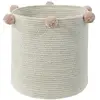 Image de Panier de rangement en coton naturel et rose nude