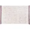 Image de Tapis lavable alphabet en coton blanc 90x130
