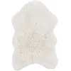 Image de Tapis lavable en laine blanc 75x110