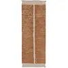 Image de Tapis lavable en coton marron et ligne blanche 80x230