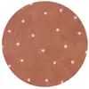 Image de Tapis lavable rond à pois châtaigne