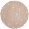 Image de Tapis lavable rond à pois rose