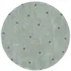 Image de Tapis lavable rond à pois bleu sauge