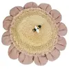 Image de Coussin de sol pink daisy couverture en coton en rose Ø 70 cm