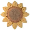 Image de Coussin de sol Sunflower en coton jaune 90x90 cm