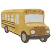 Image de Tapis lavable en coton miel, motif bus scolaire, 130 x 90 cm