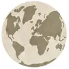 Image de Tapis enfant lavable carte du monde en coton vert Ø 120 cm