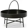 Image de Table basse ronde avec plateau en mdf noir et structure métallique