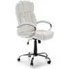 Image de Fauteuil de bureau à hauteur réglable et inclinable similicuir blanc