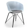 Image de Fauteuil pour salle à manger couleur bleu, assise rembourrée