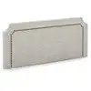 Image de Tête de lit tapissée 140x60 cm gris, clous en marron