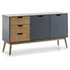 Image de Buffet commode 3 tiroir y 2 porte anthracite, longueur 140 cm