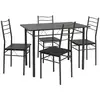 Image de Ensemble de Table et 4 chaises pour salle à manger noir/gris