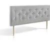 Image de Tête de lit 90x100 cm, capitonnée tissu gris