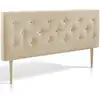 Image de Tête de lit 160x100 cm, capitonnée tissu beige, l'épaisseur de 8 cm