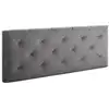 Image de Tête de lit 140x60 cm, losanges en tissu gris, 8 cm d'épaisseur