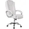 Image de Chaise de bureau elevable et Fauteuil inclinable en simili cuir blanc