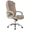 Image de Chaise de bureau elevable et Fauteuil inclinable en simili cuir taupe