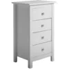 Image de Chiffonnier nuit 4 tiroirs dans les tiroirs blanc, 46 cm longueur